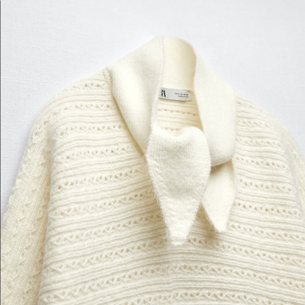 🌟Zara bow collar knit sweater - Picture 4 of 5